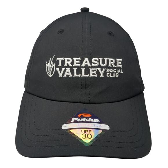 Treasure Valley Social Club Baseball Cap Black One Size Adjustable UPF 30 Pukka - Picture 1 of 9